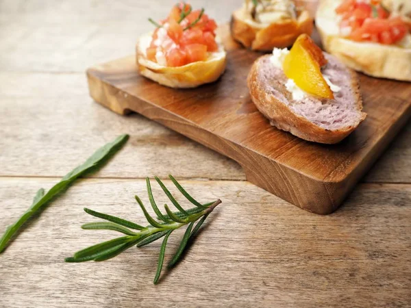 Bruschetta ekmek yakın çekim