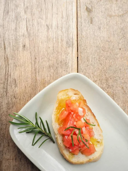 Bruschetta ekmek yakın çekim