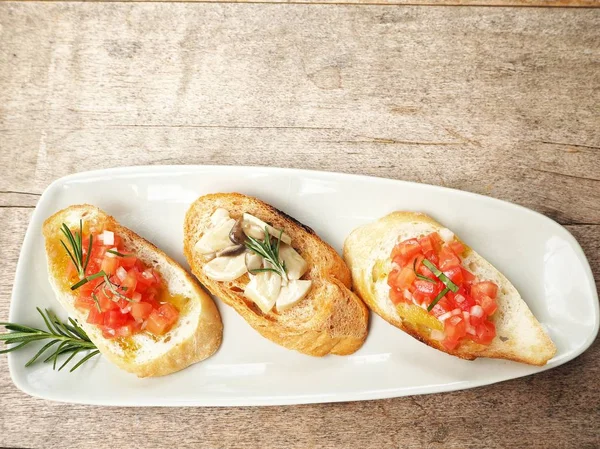 Bruschetta ekmek yakın çekim