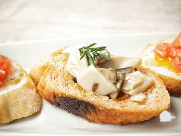 Bruschetta ekmek yakın çekim