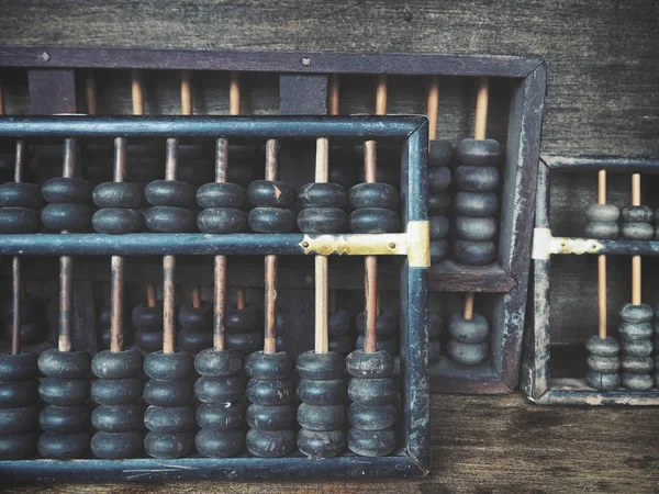 Oude Vintage Abacus Houten Achtergrond — Stockfoto