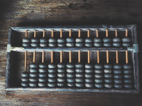 Oude Vintage Abacus Houten Achtergrond — Stockfoto