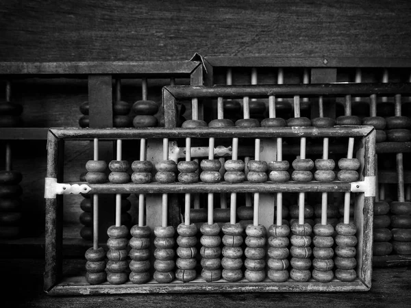 Staré Retro Abacus Dřevěné Pozadí — Stock fotografie