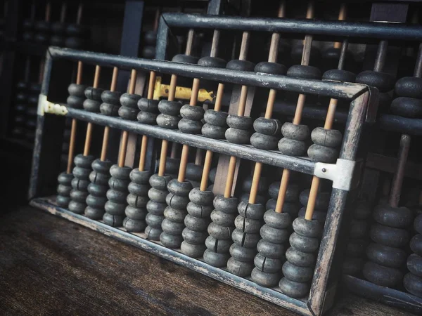 Oude Vintage Abacus Houten Achtergrond — Stockfoto