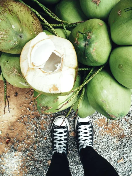 코코넛 Selfie — 스톡 사진