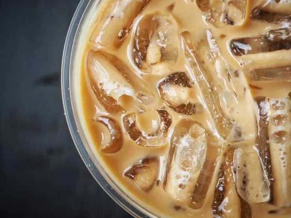 Primer Plano Taza Plástico Café Helado — Foto de Stock