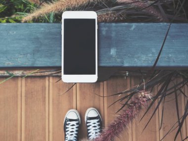 Selfie ayakkabı ile akıllı telefon