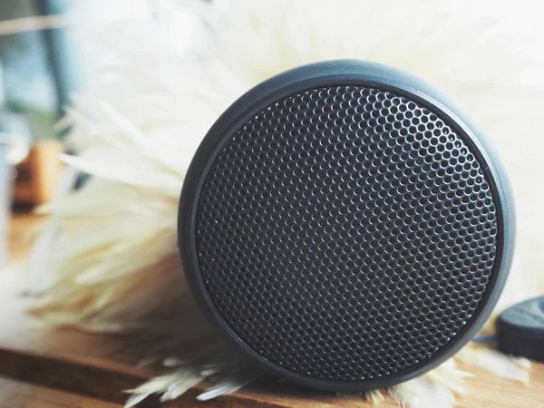 Close Shot Bluetooth Speaker Table — Stock Photo, Image