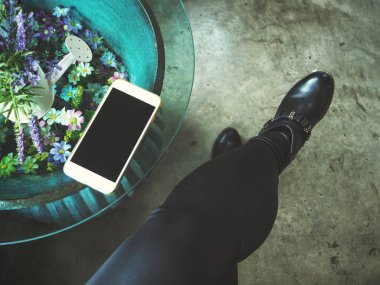 Selfie ayakkabı ile akıllı telefon