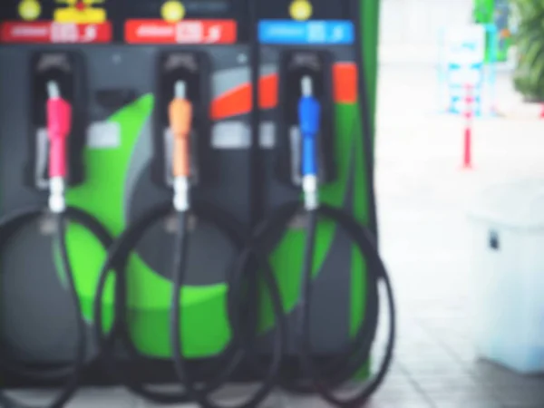 Selektiver Fokus Der Tankstelle Auf Verschwommene — Stockfoto