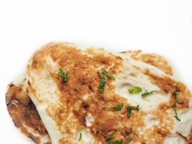 Taze Hint naan ekmek izole üzerinde beyaz arka plan