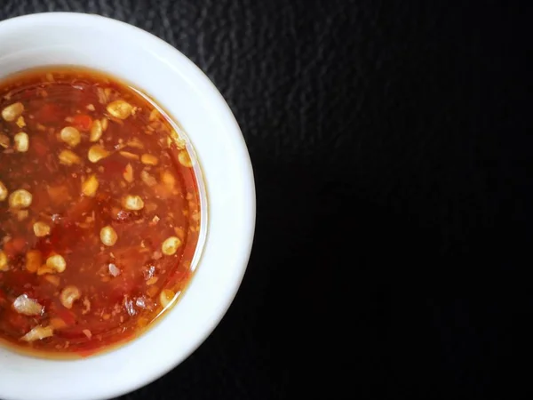 Sopa Pimenta Doce Tailandesa Tradicional Fundo Preto — Fotografia de Stock