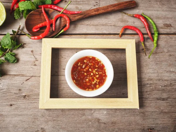 Thai Sweet Chilli mit Bilderrahmen — Stockfoto