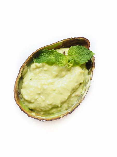 Traditionel Mexicansk Mad Avocado Sauce Isoleret Hvid Baggrund - Stock-foto