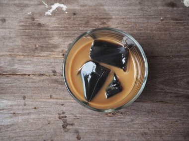 Kahve yenileme eski ahşap arka plan jöle