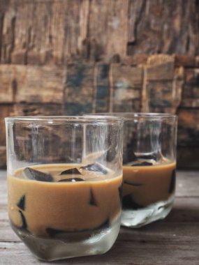 Kahve yenileme eski ahşap arka plan jöle