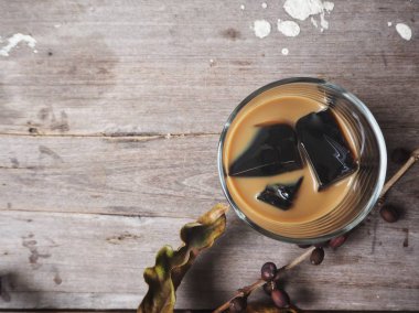 Kahve yenileme eski ahşap arka plan jöle