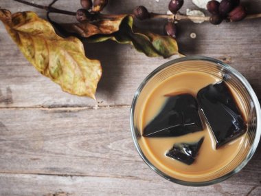 Kahve yenileme eski ahşap arka plan jöle