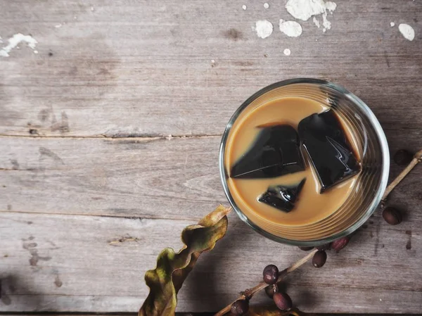 Kahve yenileme eski ahşap arka plan jöle