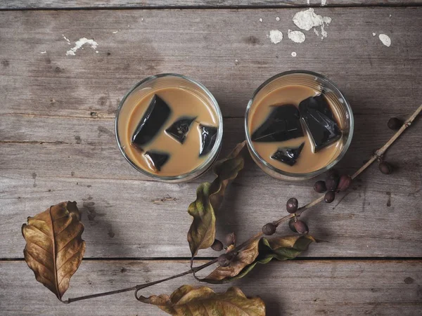 Kahve yenileme eski ahşap arka plan jöle