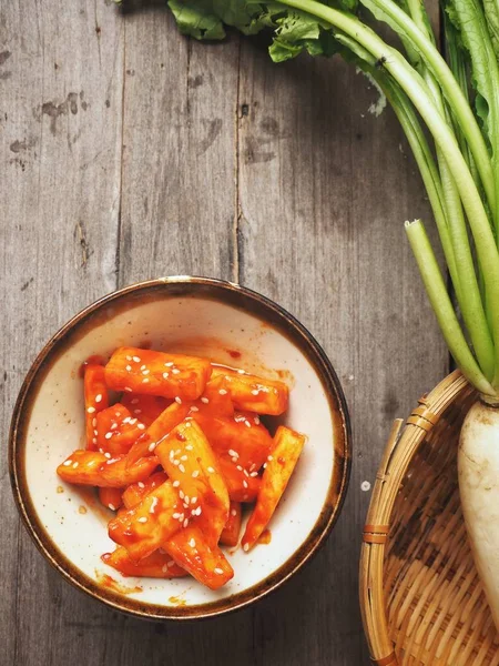 Daikon turp kimchi Koreli gıda