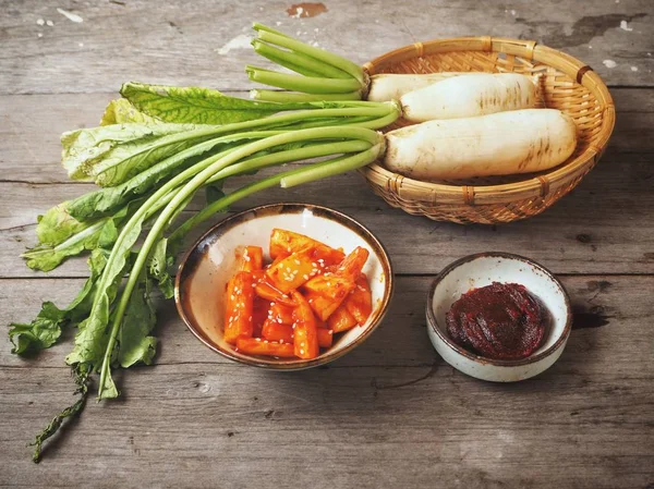 Daikon turp kimchi Koreli gıda
