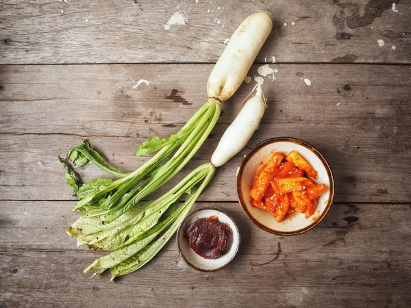 Daikon turp kimchi Koreli gıda