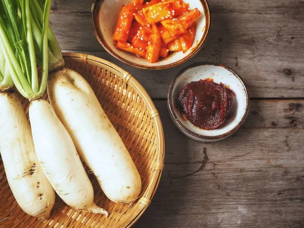 Daikon turp kimchi Koreli gıda