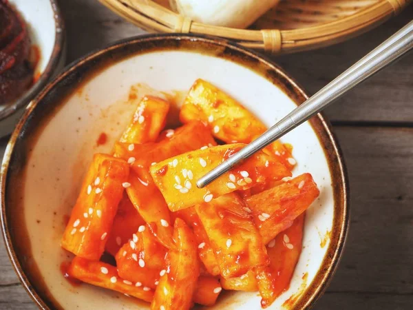 Дайкон редис кимчи Корейська кухня — стокове фото