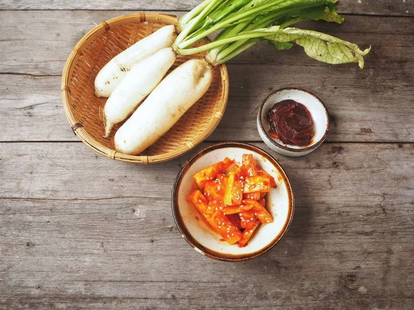 Daikon turp kimchi Koreli gıda
