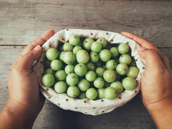 Närbild på gröna krusbär — Stockfoto