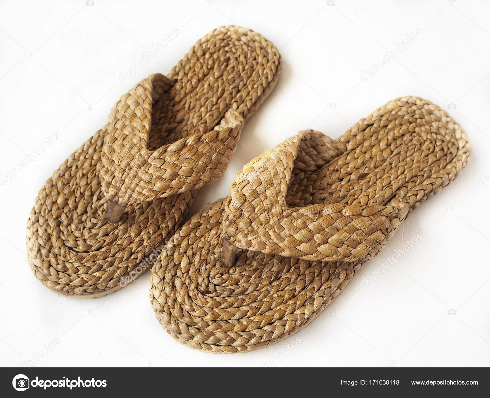 straw flip flops