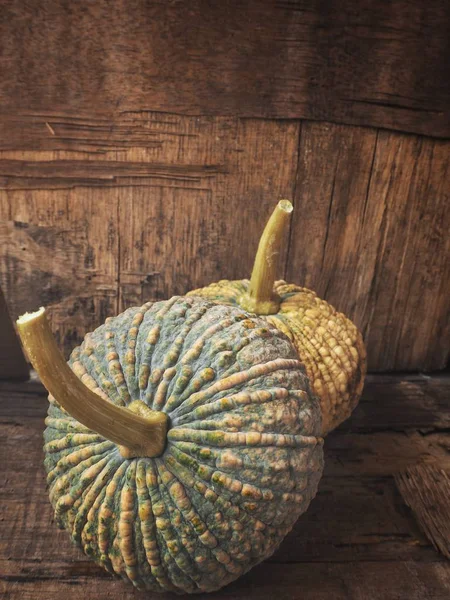 Calabazas frescas sobre fondo de madera —  Fotos de Stock