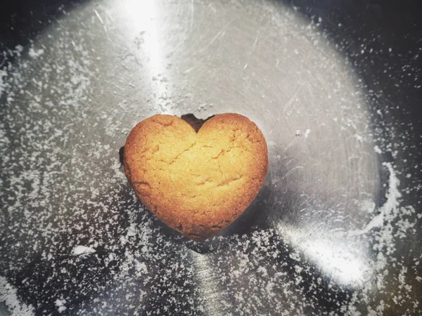 Zavření souborů cookie srdce — Stock fotografie