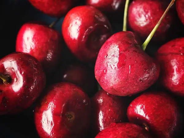 Primer plano de cerezas rojas —  Fotos de Stock