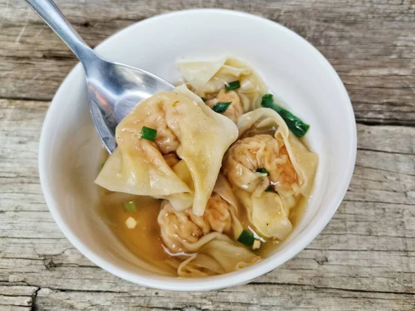 Wonton Çorbası Çin Yemeği — Stok fotoğraf