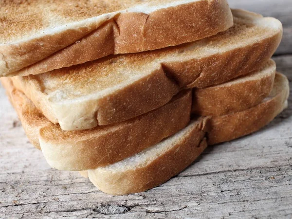 Snijbrood Houten Ondergrond — Stockfoto