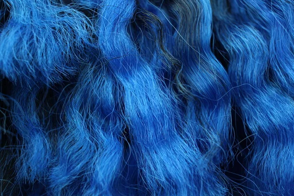Close Black Blue Hair — Stock Photo, Image