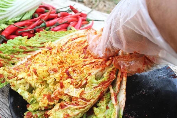 Kimçi Yapmak Kore Yemeği Turşusu — Stok fotoğraf