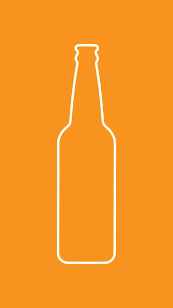 Mock Contour Beer Glass Bottle Menu Design Orange Vertical Background — Stock Photo, Image