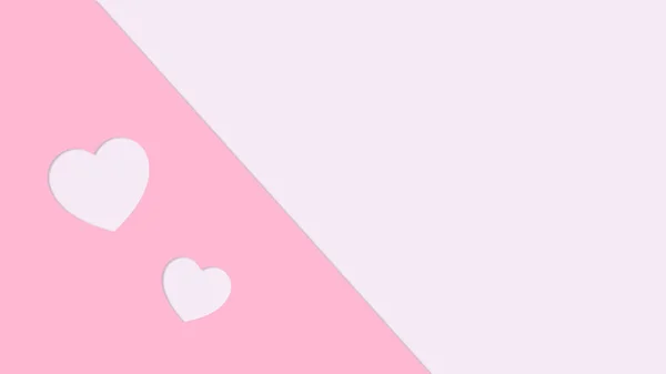 Минимальный Состав Пастельно Розовых Листов Бумаги Эффектом Вырезанного Сердца Креативная — стоковое фото
