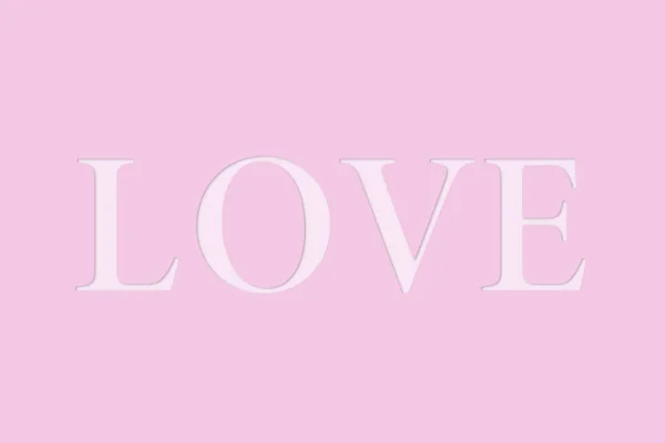 Monochrome Fond Rose Avec Effet Mot Découpé Amour Message Minimum — Photo