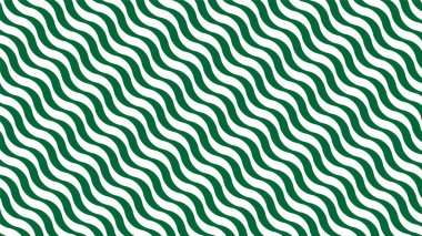Çapraz çizgileri olan modaya uygun bir düzen. Minimalist soyut hipnotik şablon. Hareket illüzyonu. Tropik dalgalı yeşil ve beyaz çizgiler.