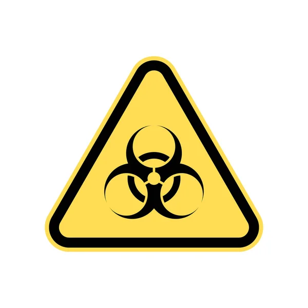 Waarschuwingsbord voor biologische gevaren in een gele driehoek. Pandemische paniek. — Stockvector