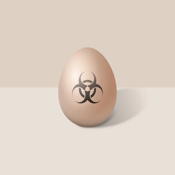 O conceito de quarentena de Páscoa, comemorar em casa. Composição mínima criativa do ovo de Páscoa com símbolo de risco biológico . — Fotografia de Stock
