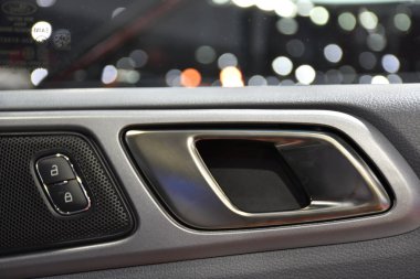 Nonthaburi, Tayland - 30 Mart 2018: Ford Everest adlı Bangkok içinde gösteri 2018. Firezeli