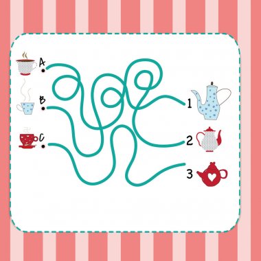 Karikatür çizimi eğitim labirent bulmaca etkinliği 