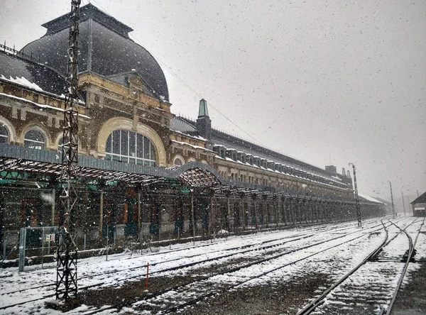Canfranc (Huesca, İspanya kar yağışı)