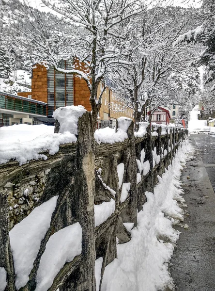 Paisagem de neve no inverno (Espanha ) — Fotografia de Stock