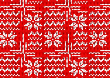 örme kazak kış desen kırmızı, Norveç tarzı bir snowf ile